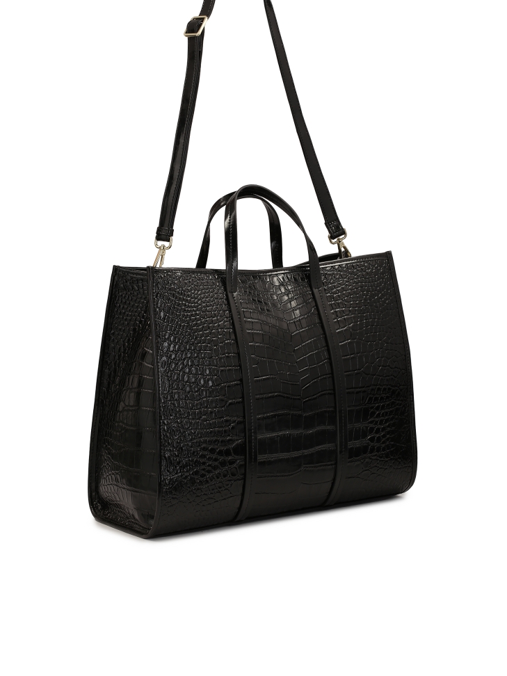 Duża skórzana torebka w egzotyczny wzór CASIA