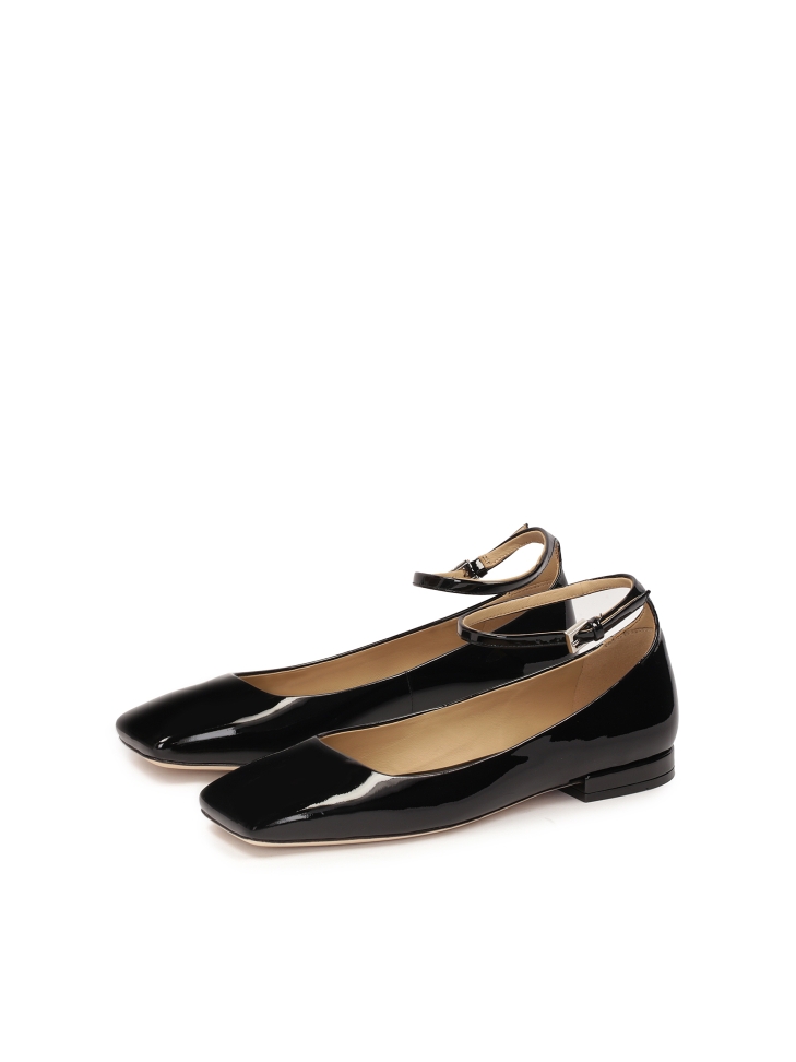 Czarne lakierowane czółenka w stylu Mary Jane HEIDI