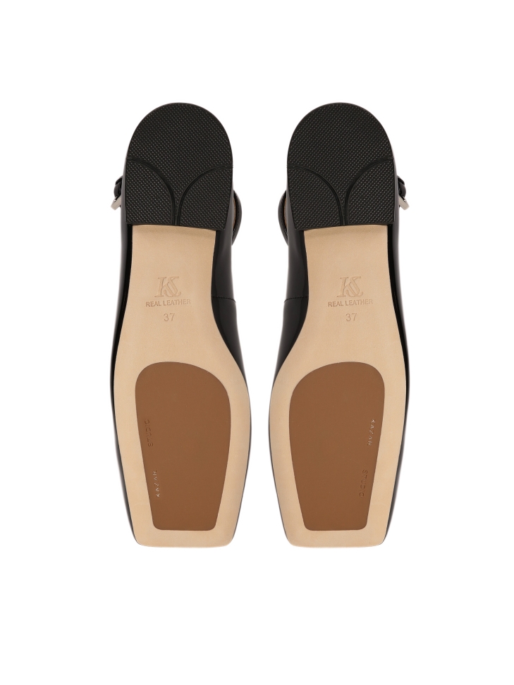 Czarne lakierowane czółenka w stylu Mary Jane HEIDI