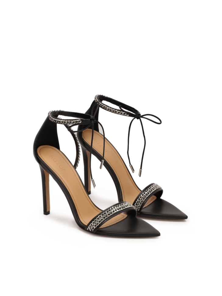 Sandały ze spiczastymi noskami i wiązanymi paskami ELLISA