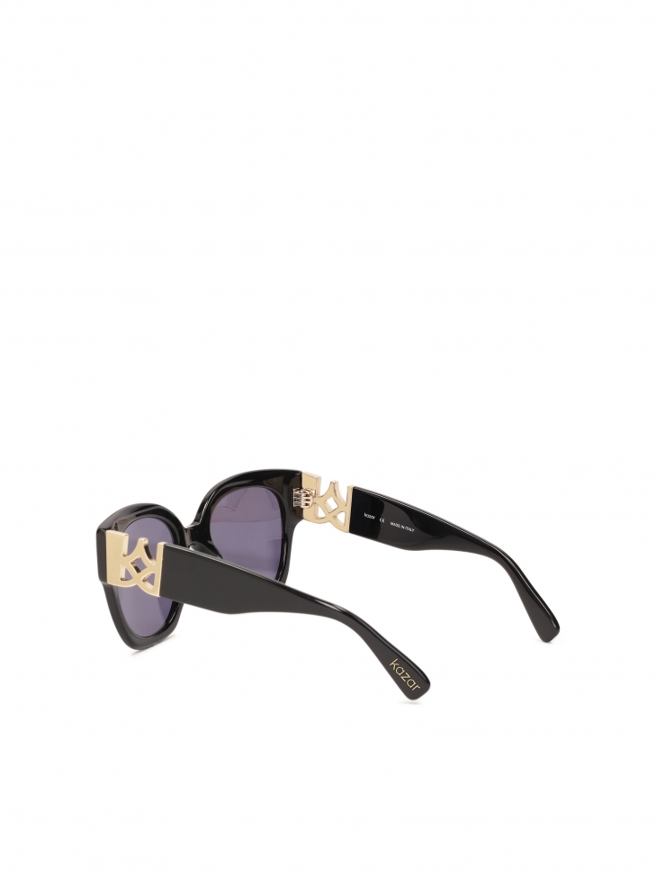 Czarne okulary przeciwsłoneczne ze zdobionymi zausznikami ISLE