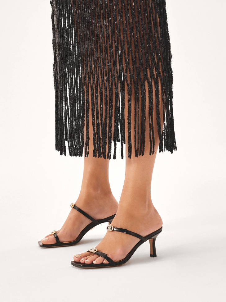 Klapki na średniej wysokości obcasie LILY