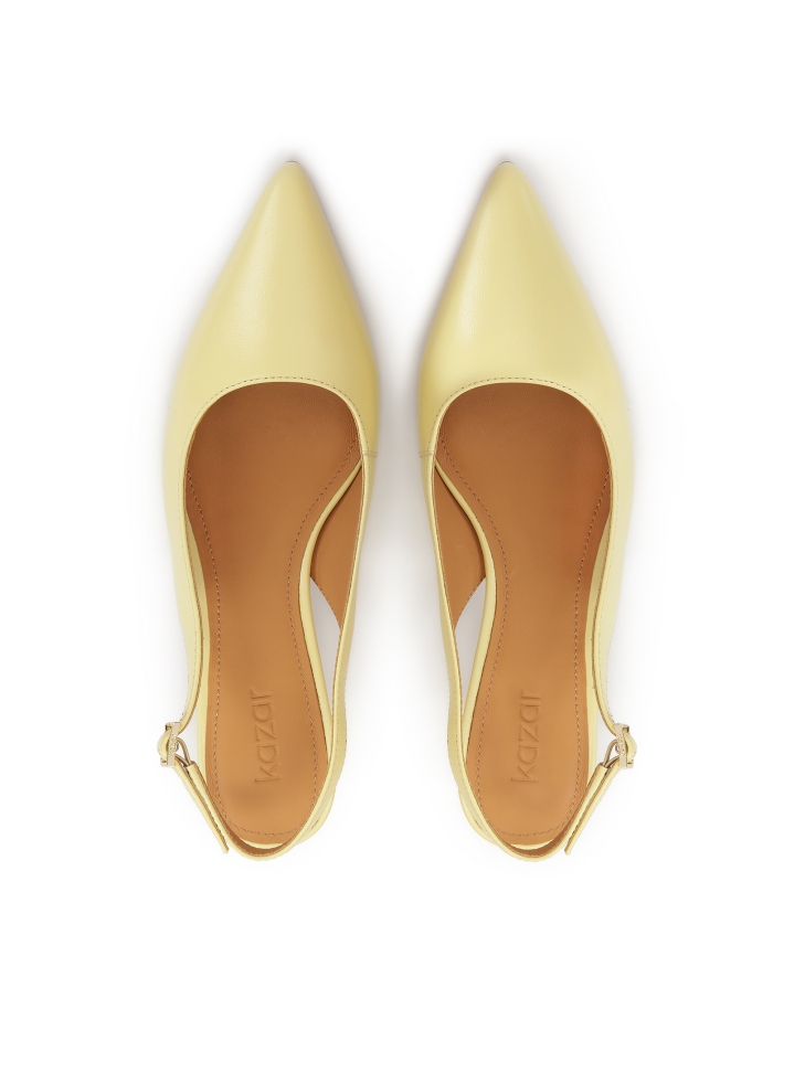 Jasnożółte czółenka na niskim obcasie IRIA