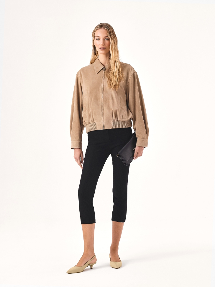 Skórzane beżowe czółenka kaczuszki IRIA