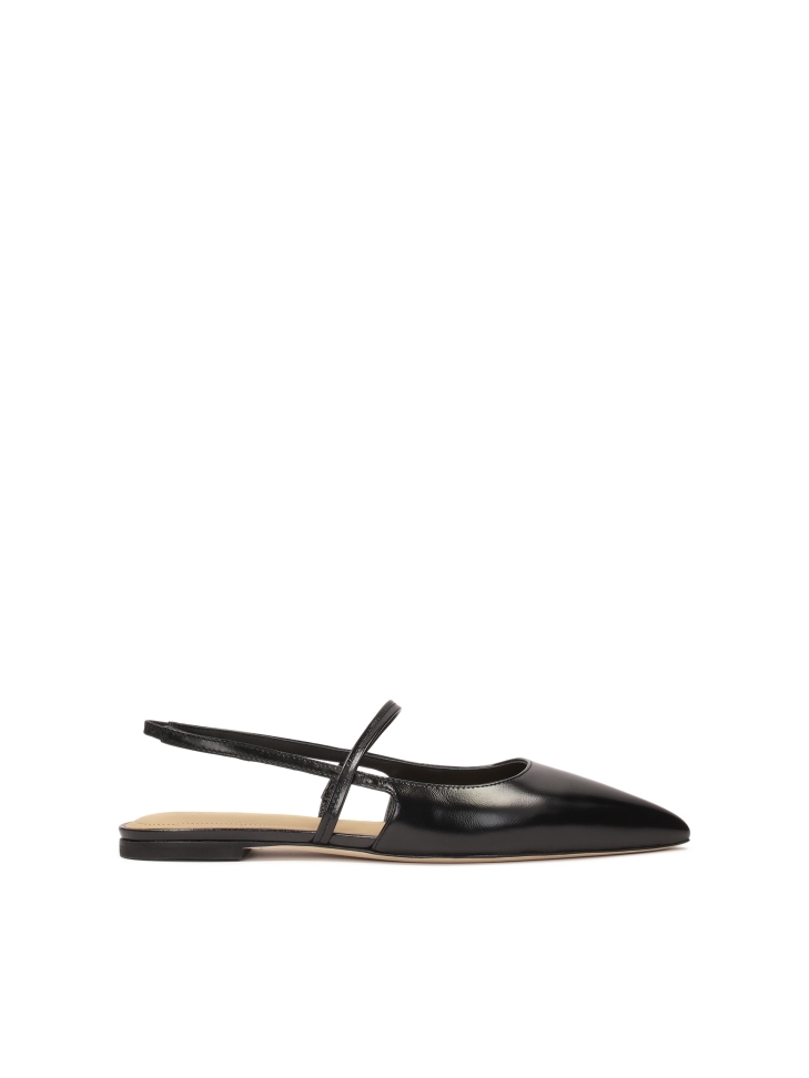 Czółenka na płaskiej podeszwie z otwartą piętą  IDA