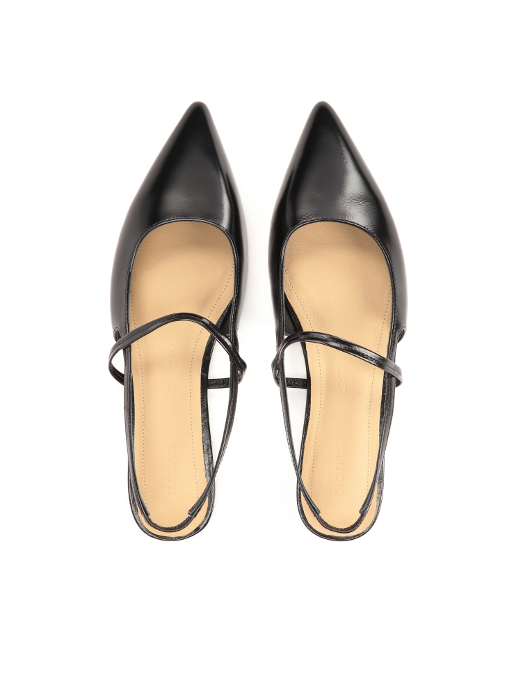 Czółenka na płaskiej podeszwie z otwartą piętą  IDA