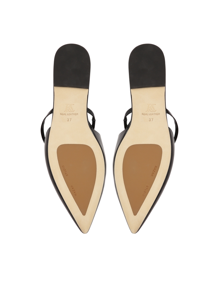 Czółenka na płaskiej podeszwie z otwartą piętą  IDA