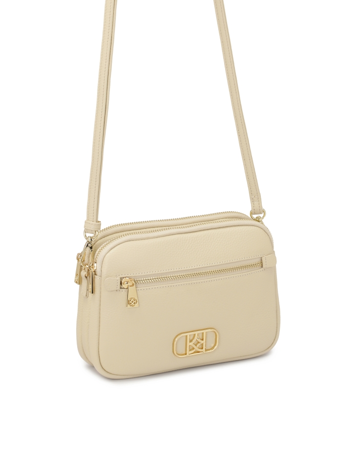 Beżowa torebka z kieszonką na przodzie  RITA