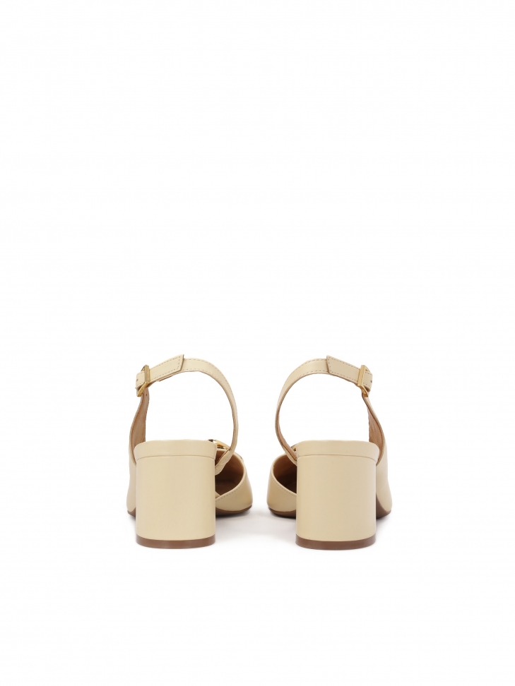 Skórzane półotwarte czółenka GAURA