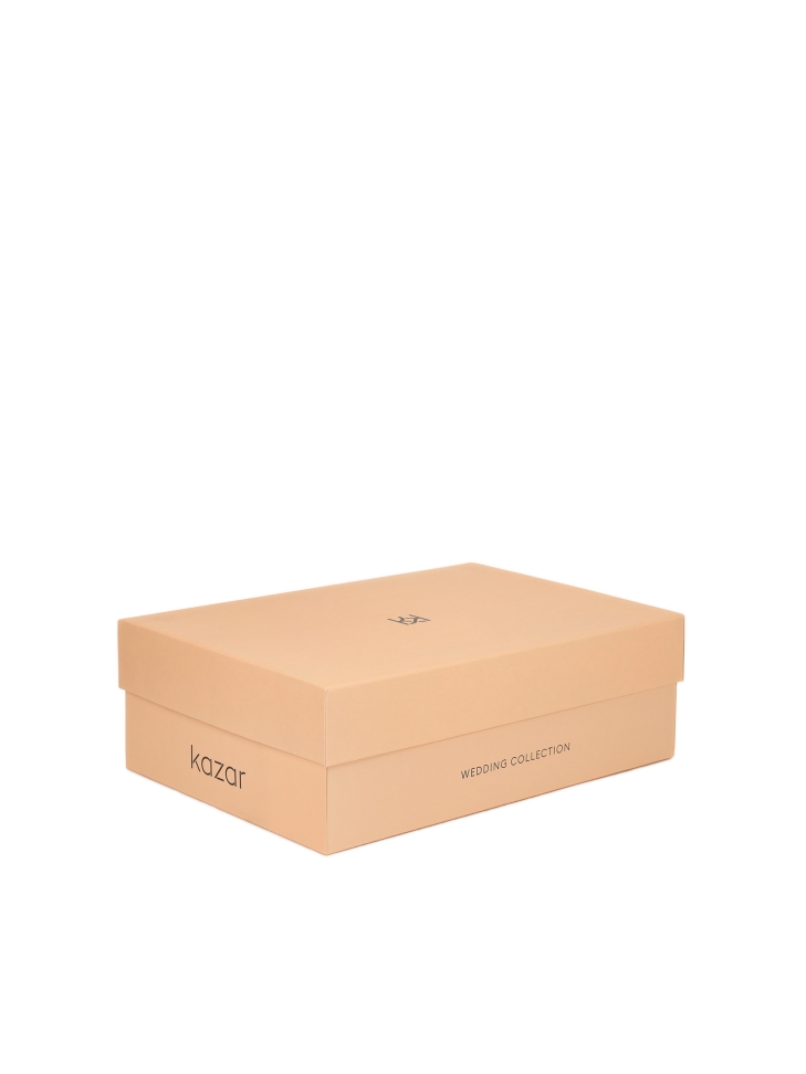 Czółenka ślubne z metalizowanej skóry STONE