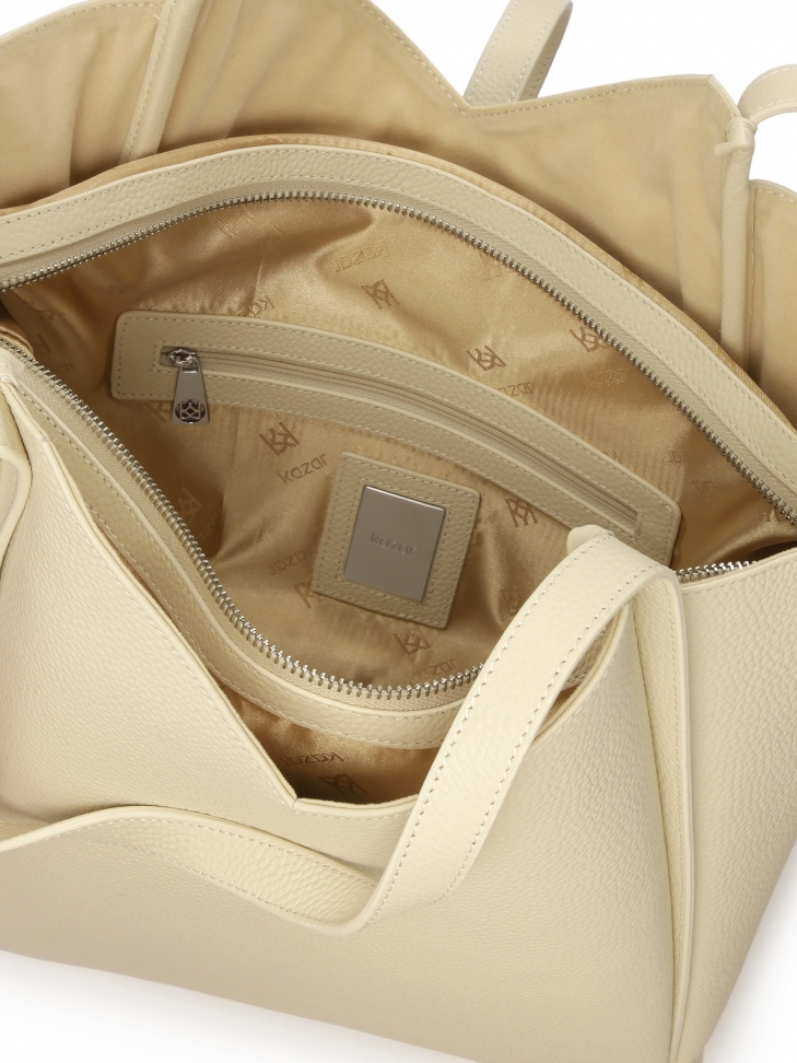 Duża kremowa torebka na ramię z wyjmowaną saszetką REYNA