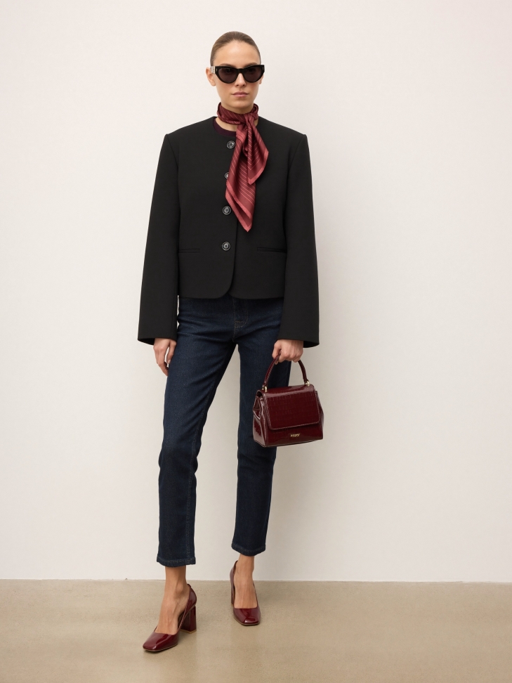 Bordowa torebka z lakierowanej skóry KRISTENA