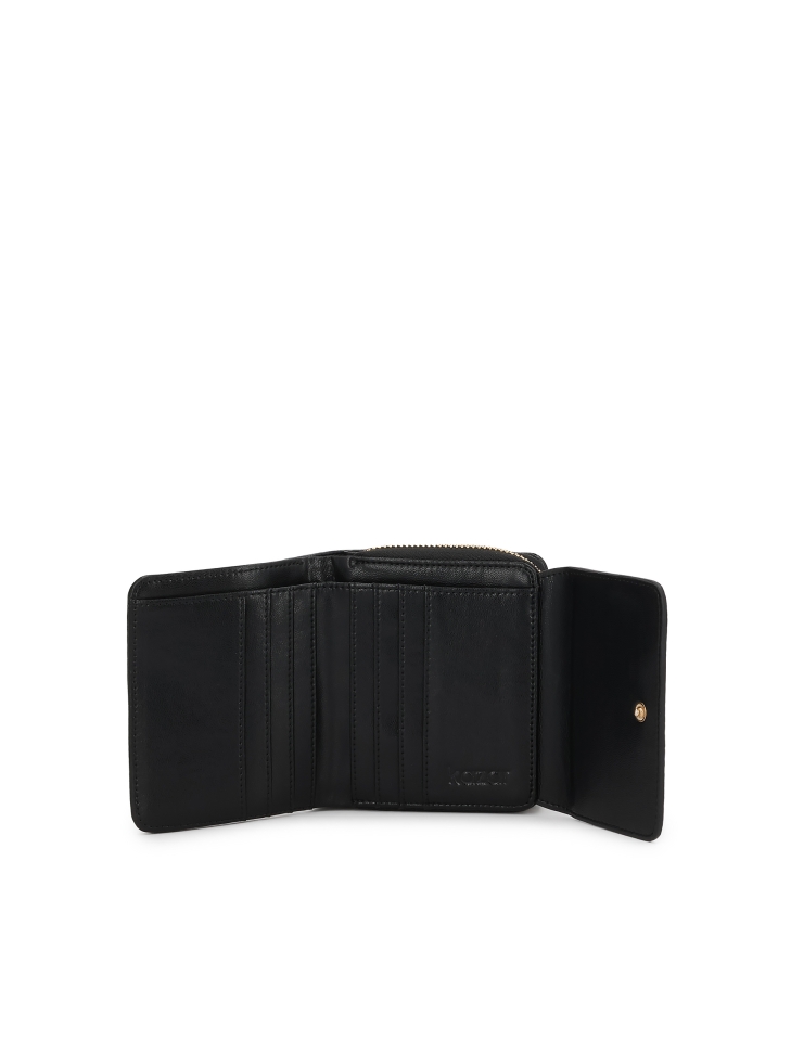 Portfel damski ze skóry tłoczonej w kolorze czerni AMALA