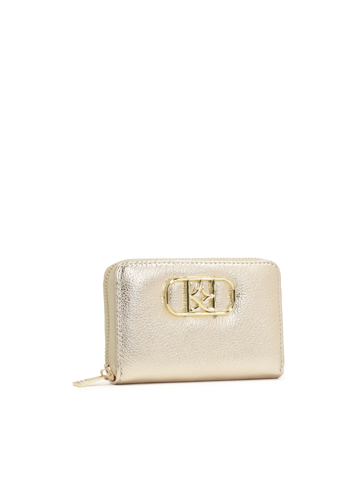 Kompaktowy portfel z metalizowanej skóry  CARO