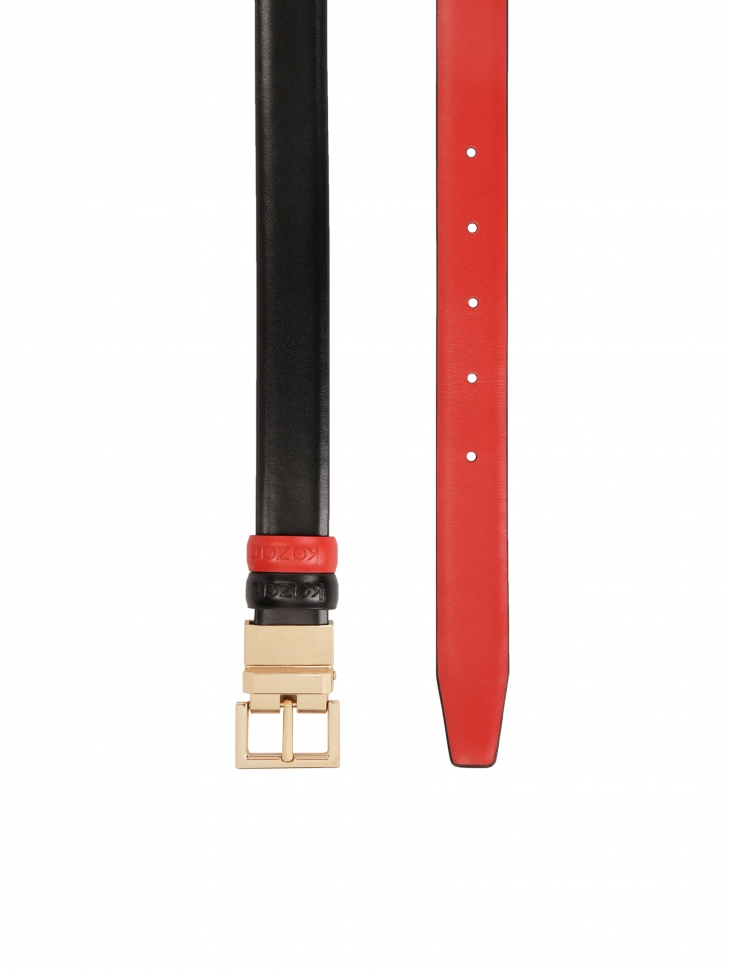 Czarno-czerwony dwustronny pasek DAYNE
