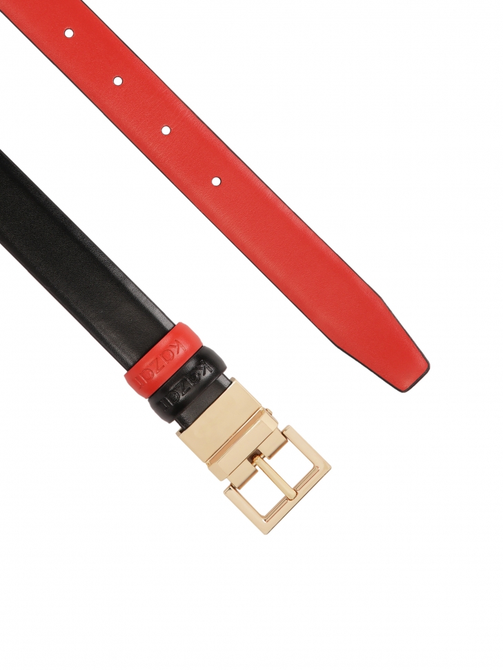 Czarno-czerwony dwustronny pasek DAYNE