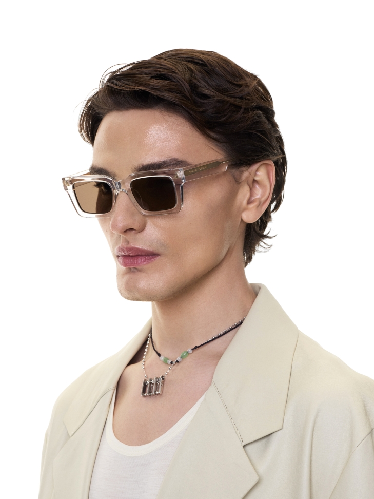 Transparentne męskie okulary z powłoką antyrefleksyjną  KYNLEE