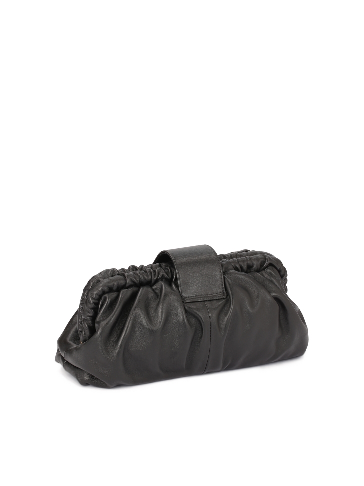 Czarna kopertówka do ręki z efektownym logo EVENING