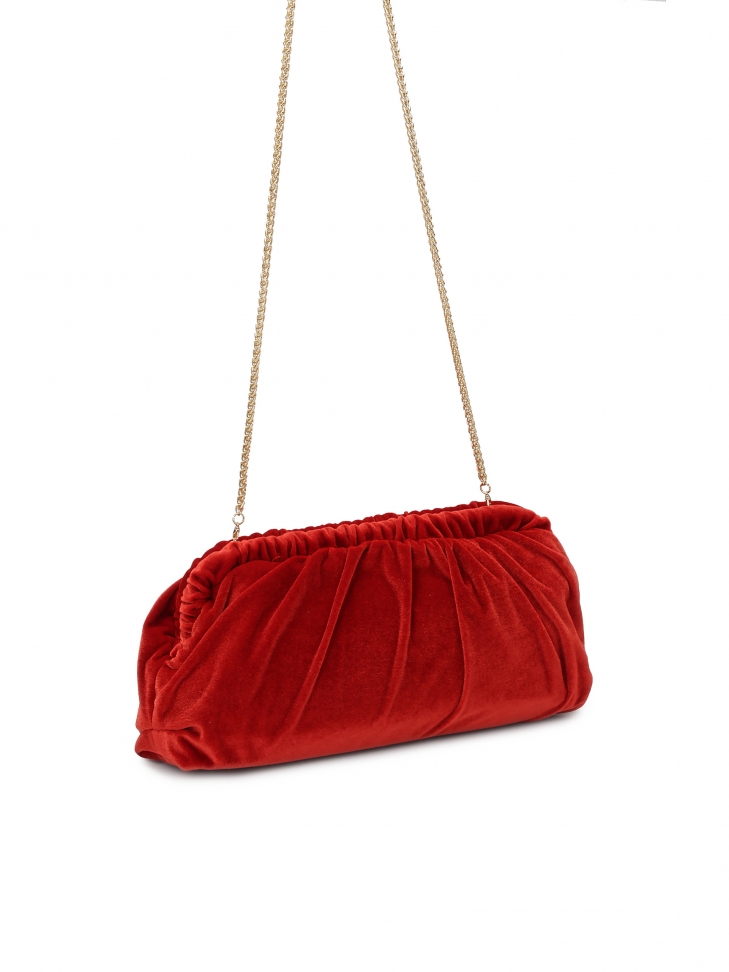 Czerwona torebka z tkaniny z dużymi kwiatami EVENING