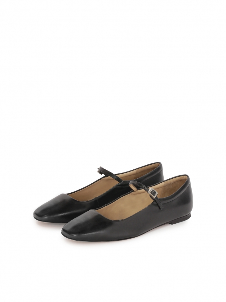 Czarne baleriny z kwadratowym noskiem KS ROSINE