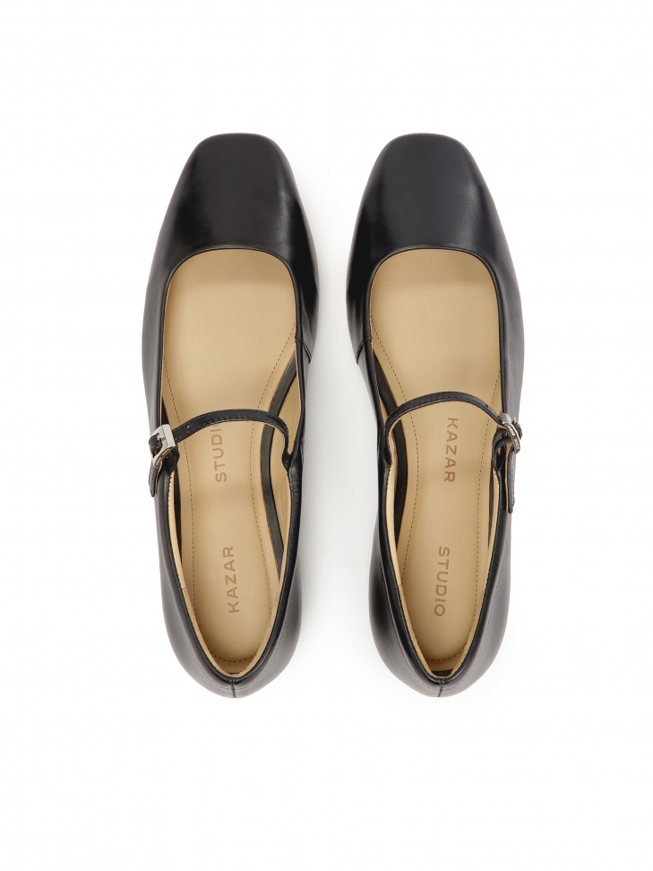 Czarne baleriny z kwadratowym noskiem KS ROSINE