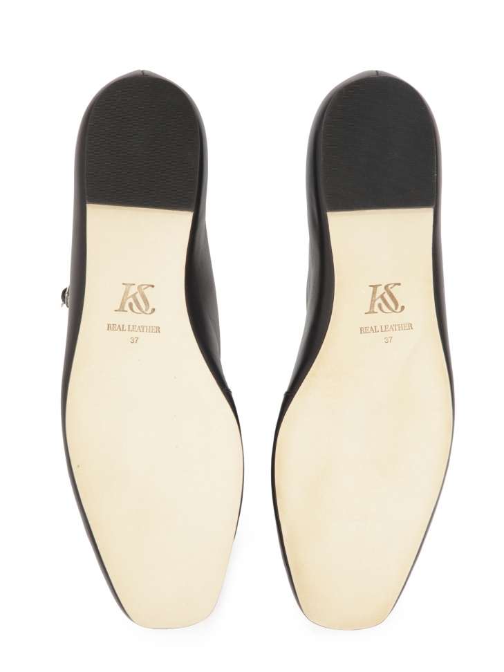 Czarne baleriny z kwadratowym noskiem KS ROSINE