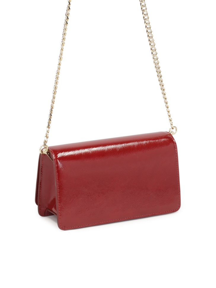 Bordowa torebka z marszczonej lakierowanej skóry POLI
