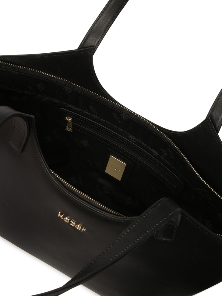 Czarna torebka łódka na ramię LINNEA