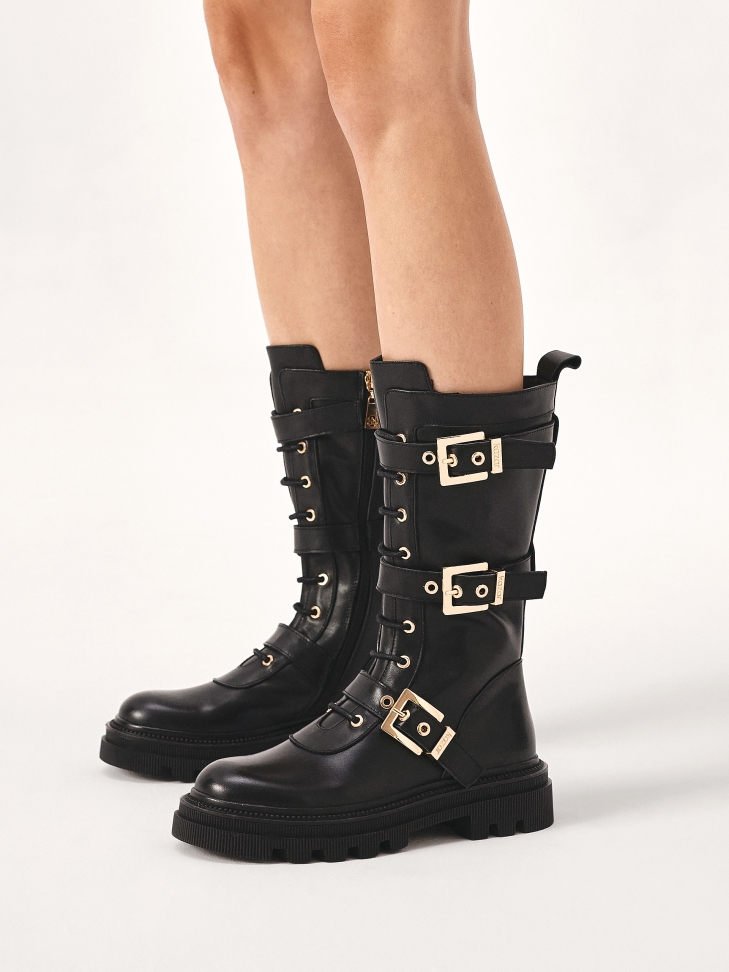 Trzewiki z wysoką cholewką i masywną podeszwą VALERY