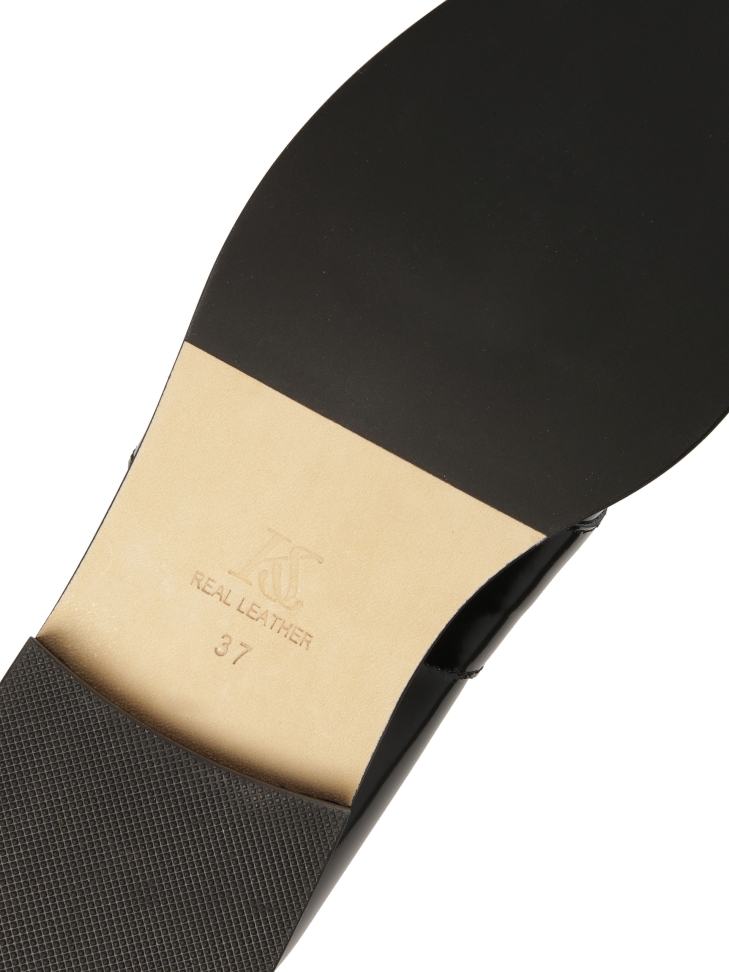 Czarne wsuwane półbuty ze skóry KS PERLE