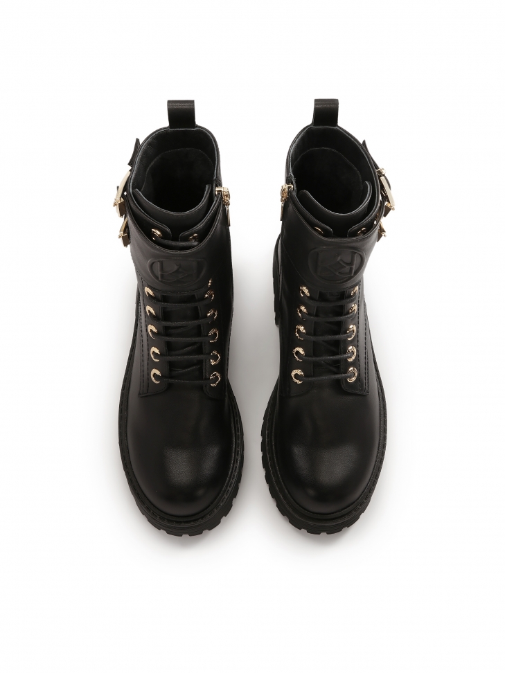 Wysokie trzewiki z ozdobną klapą PADMA