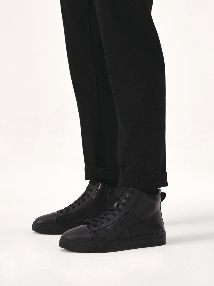 Skórzane sneakersy z wysoką cholewką  OLAFEC