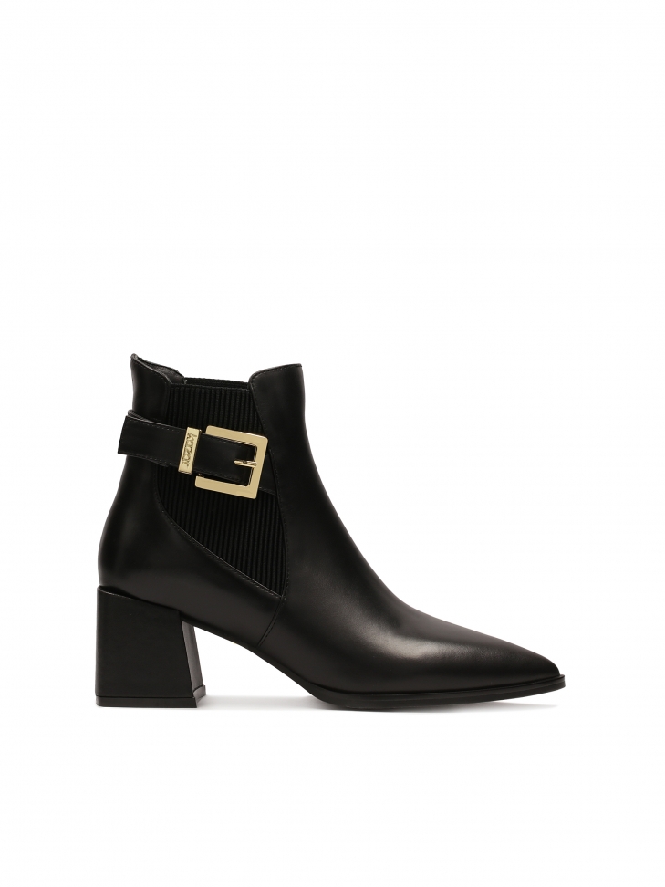 Czarne botki ze wsuwaną cholewką LOREEN