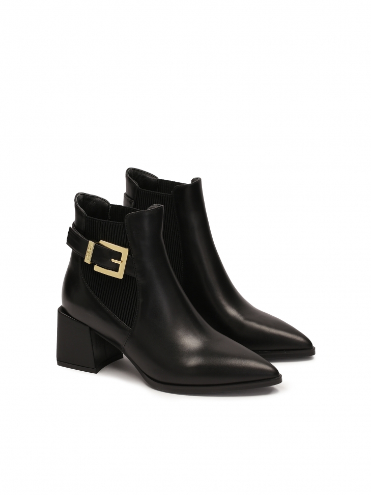 Czarne botki ze wsuwaną cholewką LOREEN