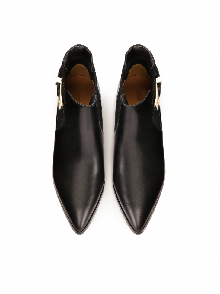 Czarne botki ze wsuwaną cholewką LOREEN