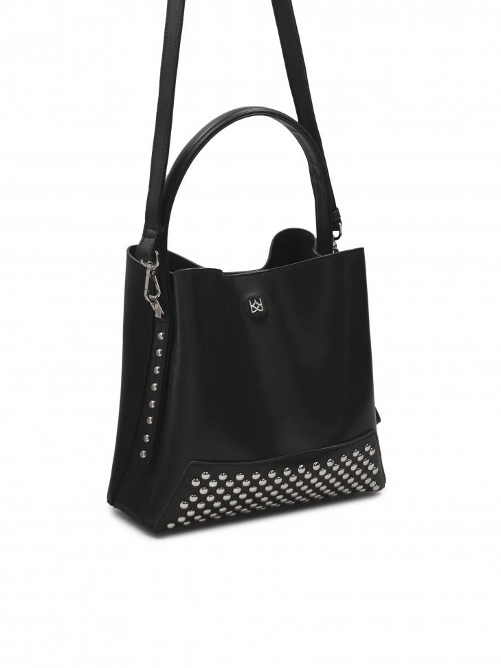 Czarna torebka ze srebrnymi nitami LAURIE