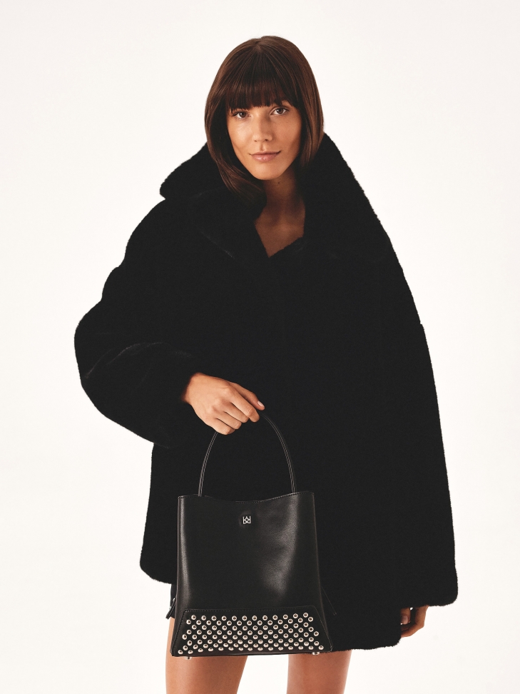 Czarna torebka ze srebrnymi nitami LAURIE