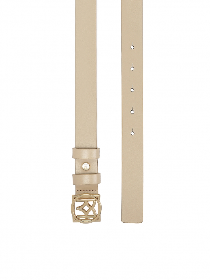 Skórzany jasny pasek z efektowną klamrą VALLEY