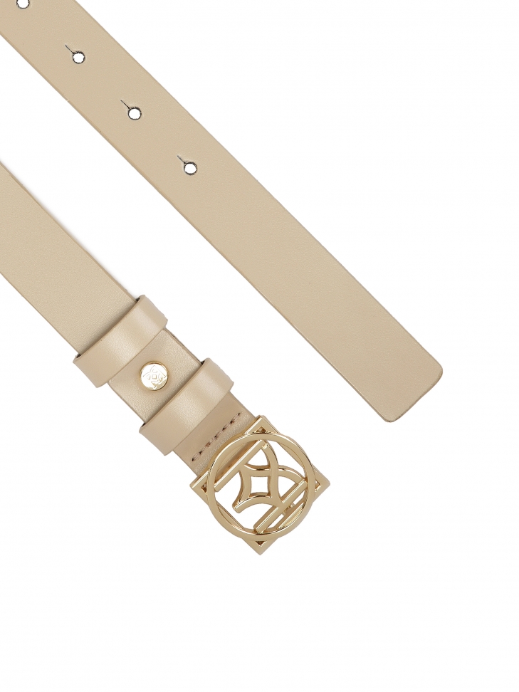 Skórzany jasny pasek z efektowną klamrą VALLEY