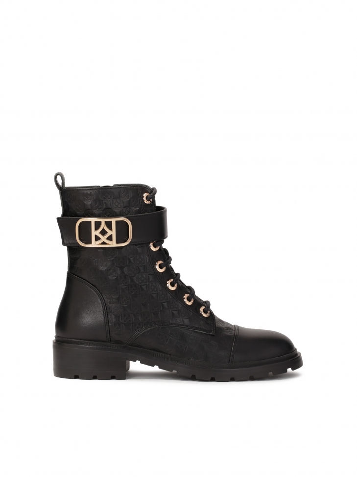 Skórzane trzewiki zdobione tłoczonym wzorem VANITA