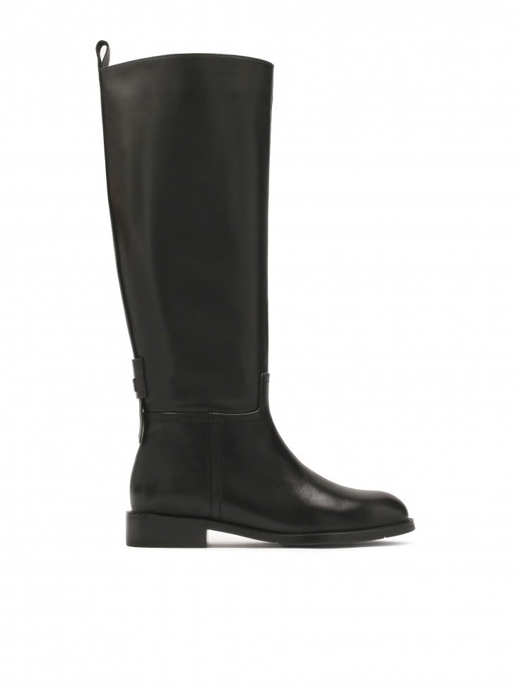 Klasyczne czarne kozaki na płaskiej podeszwie ROSEANE