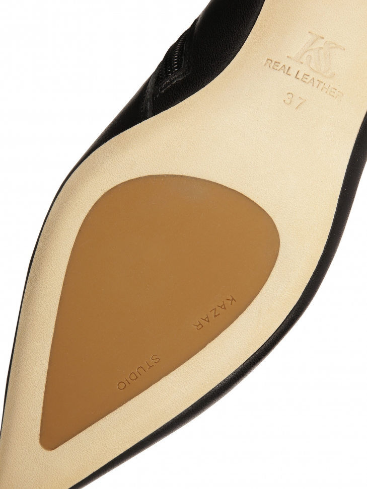 Skórzane botki na obcasie typu kaczuszka KS CLARIE