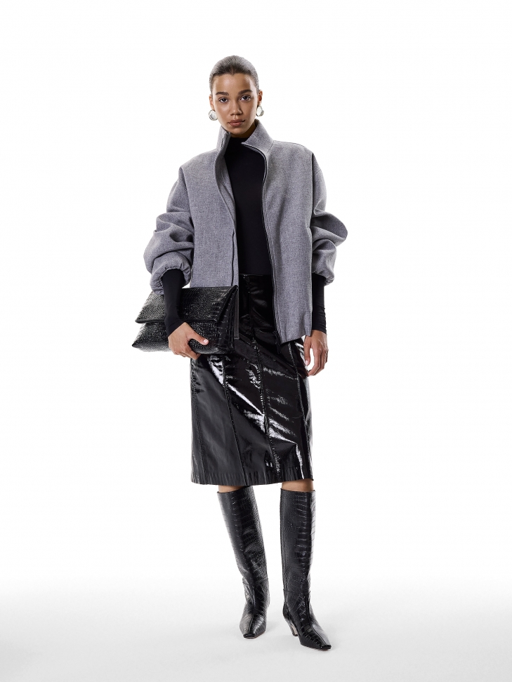 Czarne kozaki w zwierzęcy motyw na obcasie kitten heels KS KESLEY