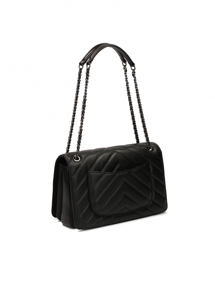 Czarna zdobiona torebka zawieszona na łańcuchu TERN M