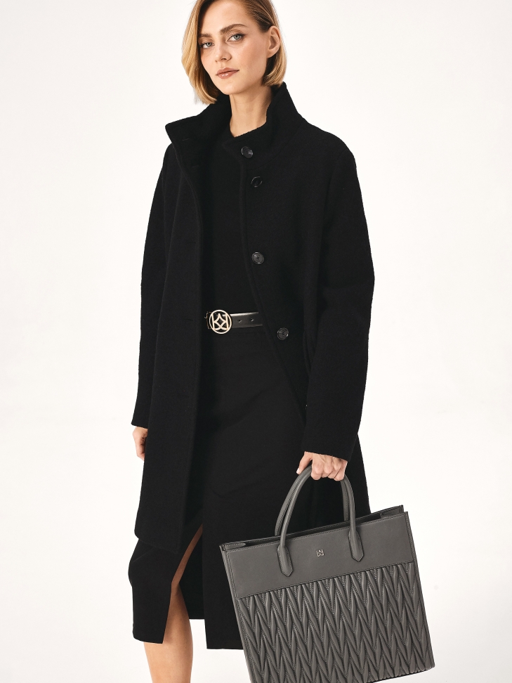 Duża szara torebka z uchwytami i pikowanym korpusem  GIUDI