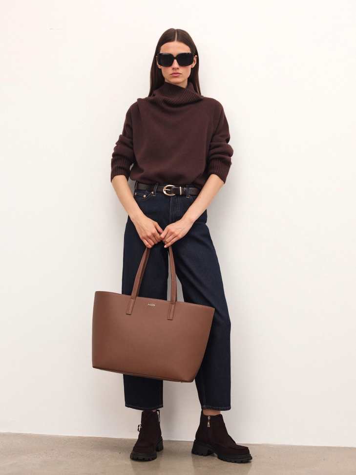 Brązowy skórzany pasek RAVELLA