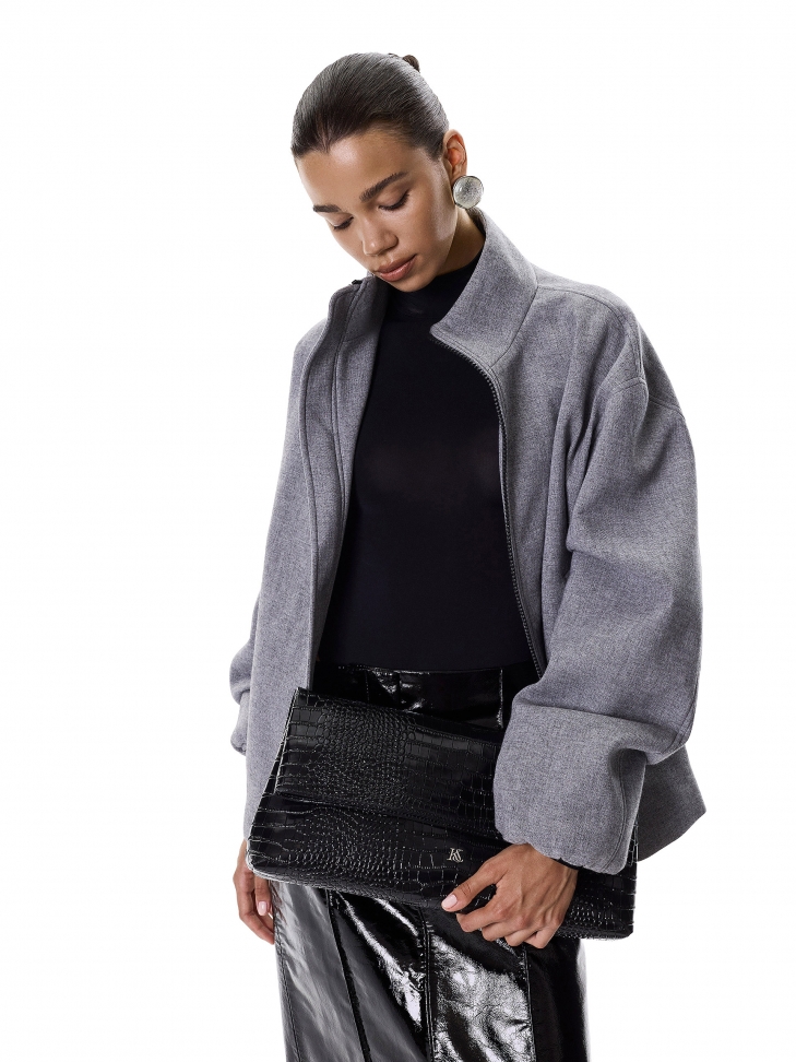 Duża torebka wieczorowa z tłoczonej skóry KS MELIZA