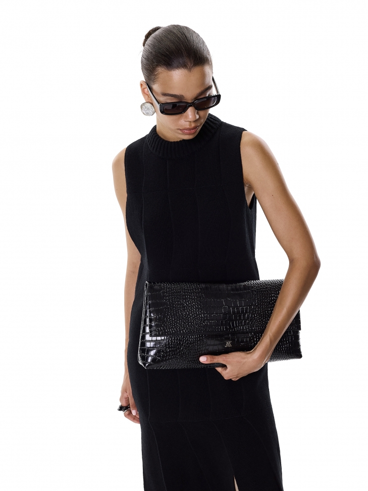 Duża torebka wieczorowa z tłoczonej skóry KS MELIZA