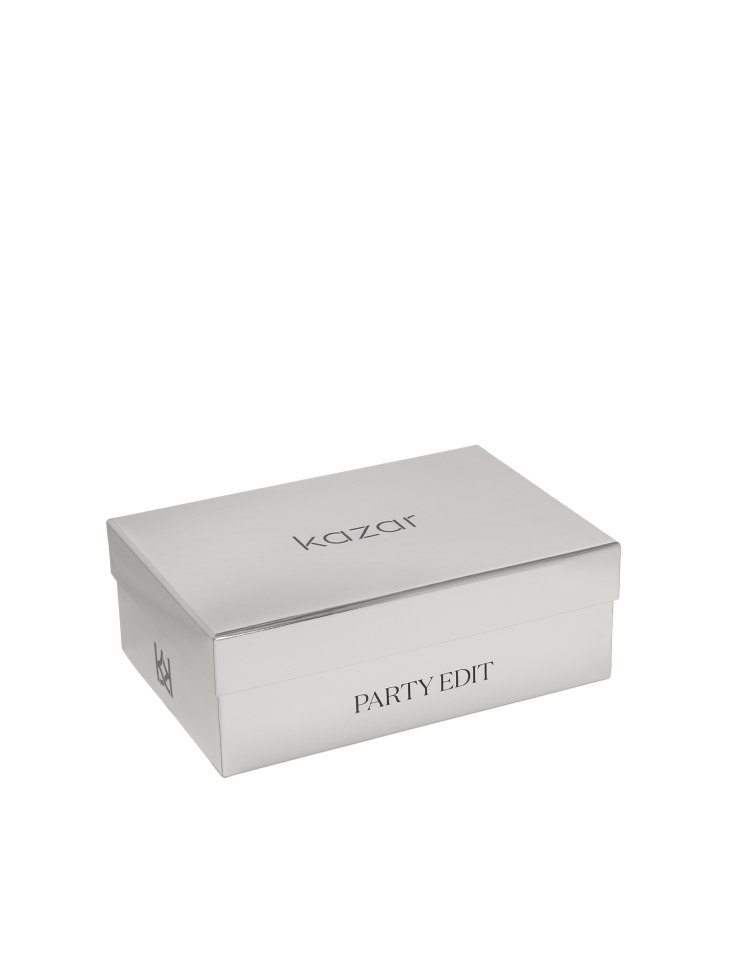 Czerwone czółenka z tkaniny z kwiatami 3D MARISOL