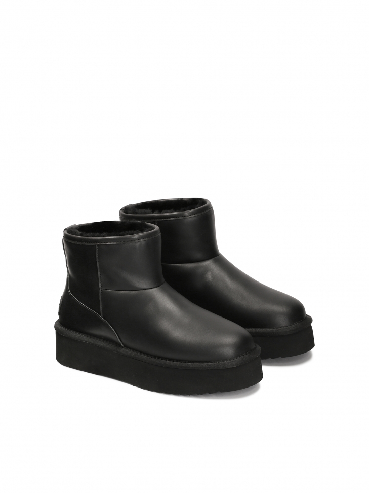 Skórzane śniegowce ocieplane wełną ZULA